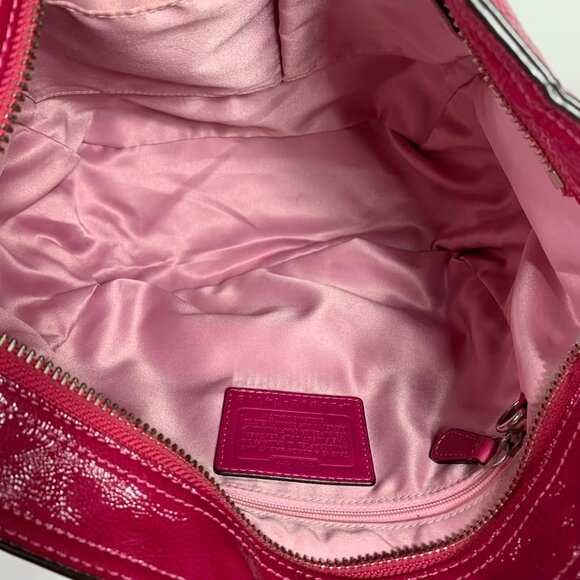 COACH 2009 Tribeca Pink Patent Leather Shoulder Bag Handbag 14118 Chain Strap - Picture 9 of 15